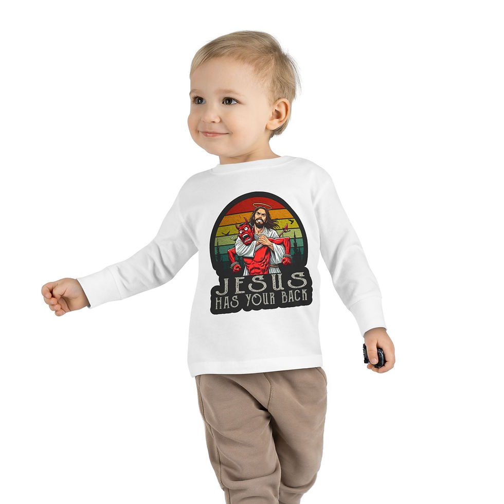 Thumbnail: Jesus has your back - Toddler Long Sleeve Tee