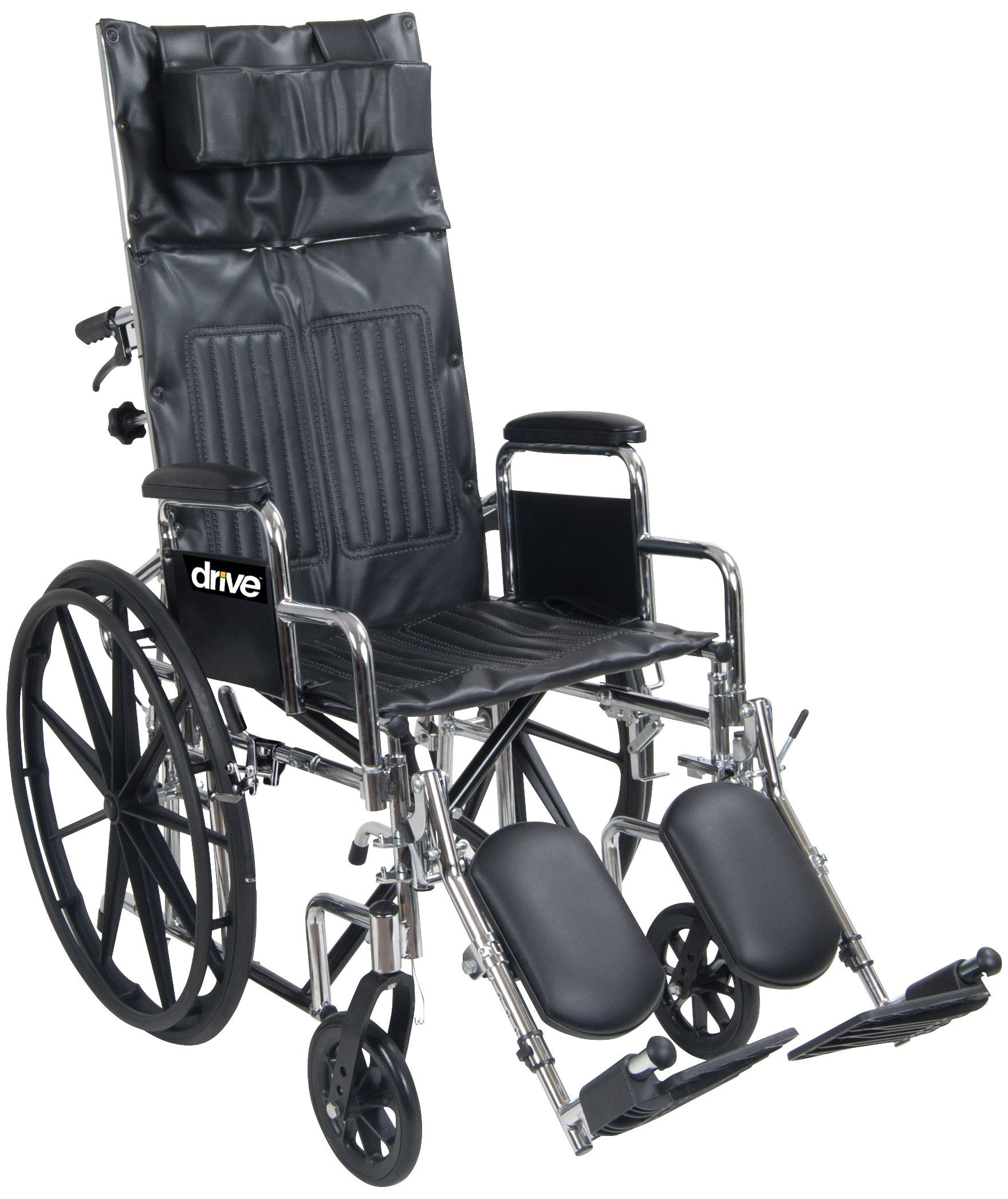 Chrome Sport Full-Reclining Wheelchair 18" with Elevating Leg rests