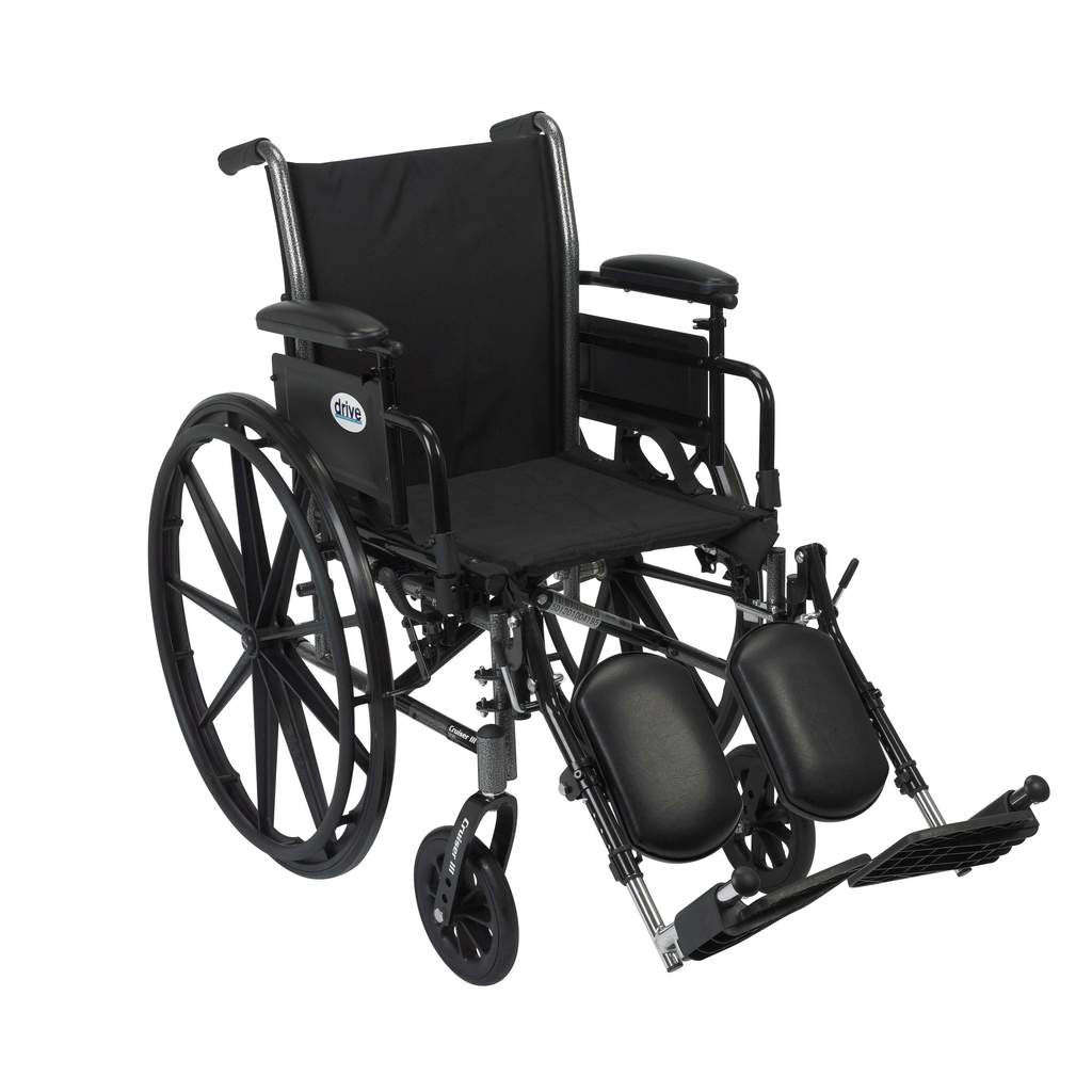 Drive Cruiser III Manual Wheelchair (20"x 18") Elevating Legrests