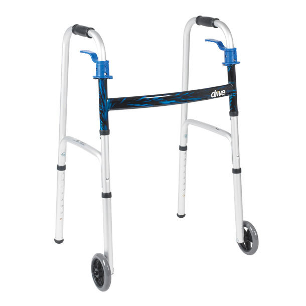 Drive Deluxe, Trigger Release Folding Walker with 5" Wheels