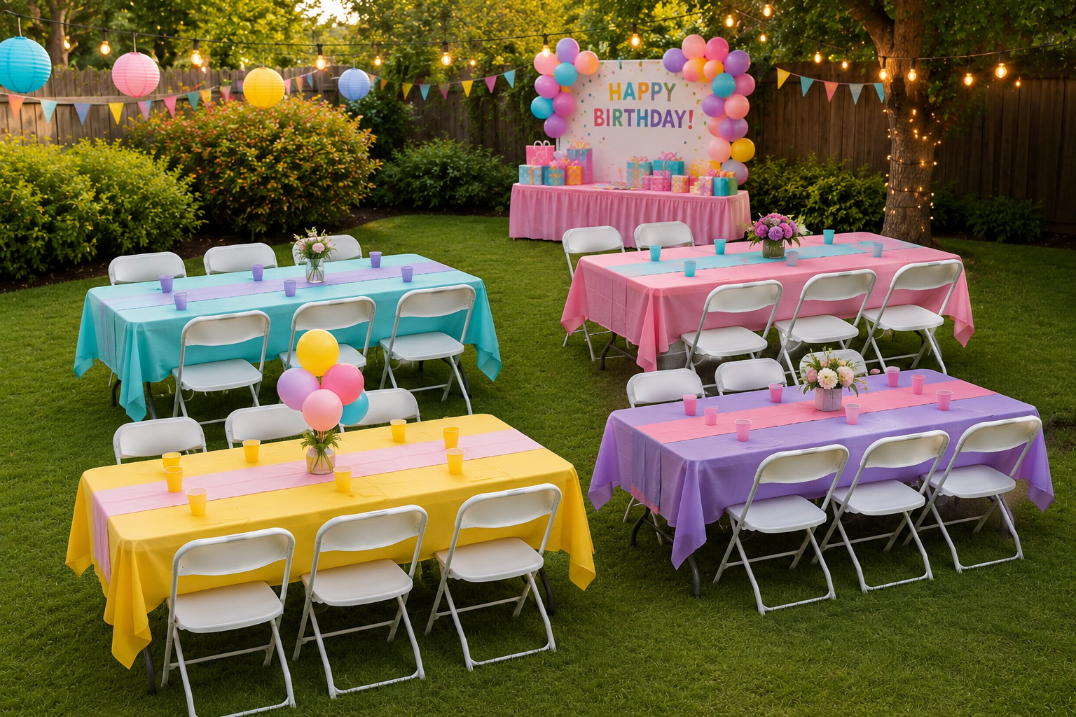 Table and chair bundle rental for mid-size event in Sacramento CA