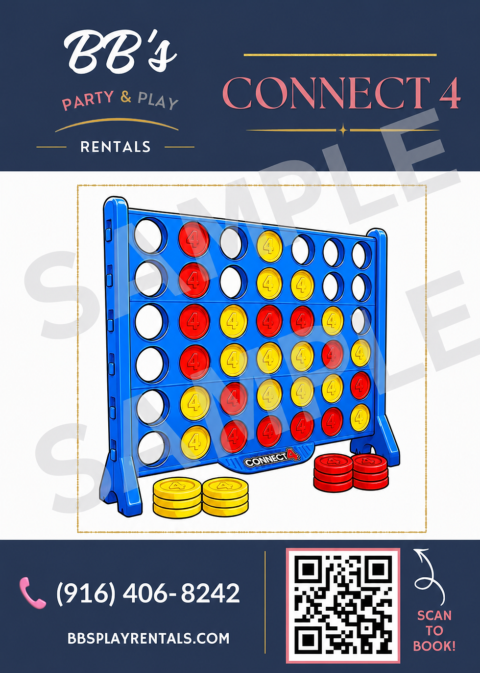Connect 4 operations card template sample