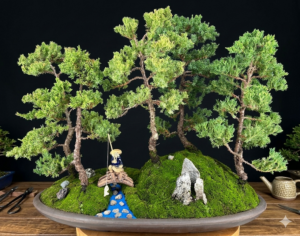Juniper Bonsai Tree - Five Tree Forest Group  (juniper procumbens nana)