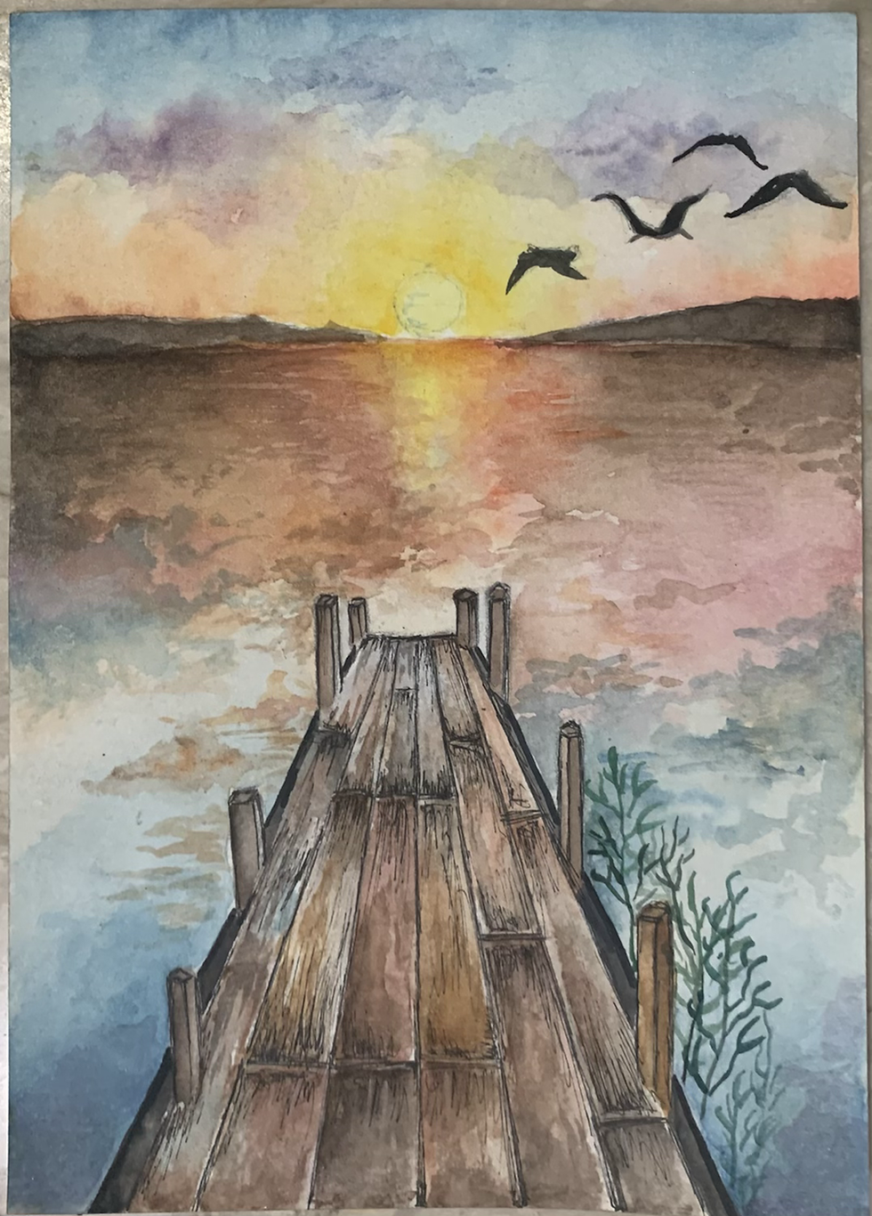 Untitled, watercolour on paper, 13 cm × 20 cm