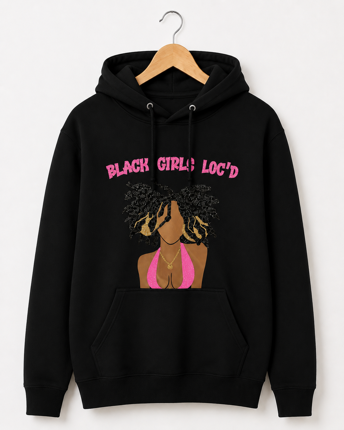 Black Girls Loc'd Pink and Black Hoodie