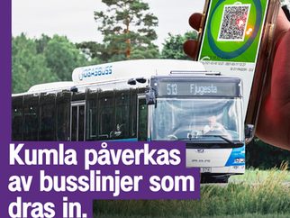 Kumla påverkas av busslinjer som läggs ner. 
