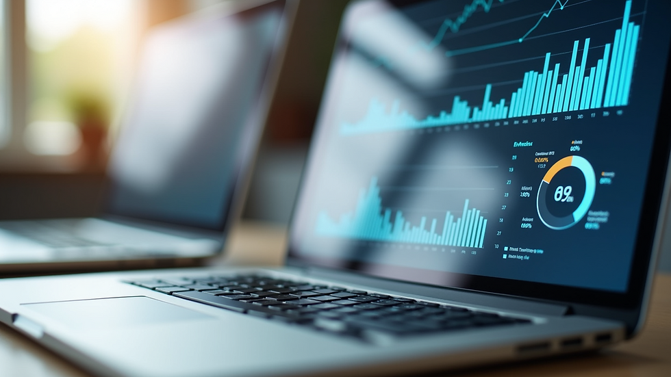 Close-up view of a laptop screen showing AI-powered learning analytics