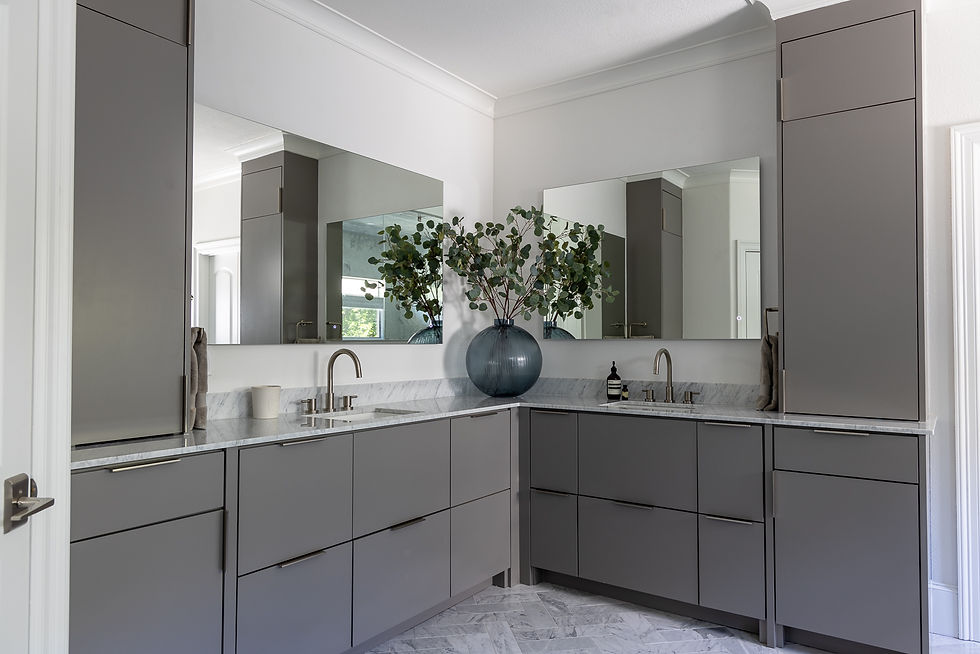 Master Bath Makeover: Turning a Plumbing Mishap into a Luxurious Retreat Dallas Texas double vanities