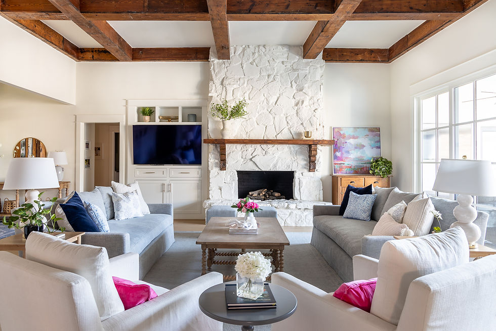 mixing wood tones establish a base wood tone in living room
