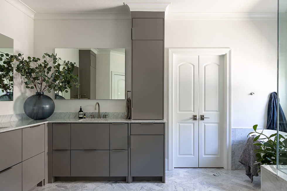 Master Bath Makeover: Turning a Plumbing Mishap into a Luxurious Retreat Dallas Texas vanities