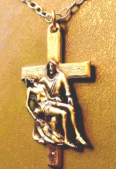 Mother & Son Cross Pendent Gold
