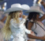 Beyoncé and Blue Ivy performing during the 2024 Super Bowl Halftime Show