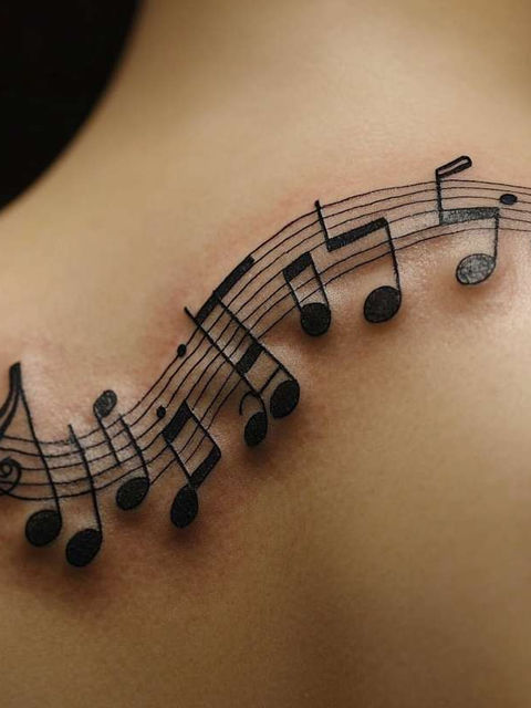 music drawing tattoo