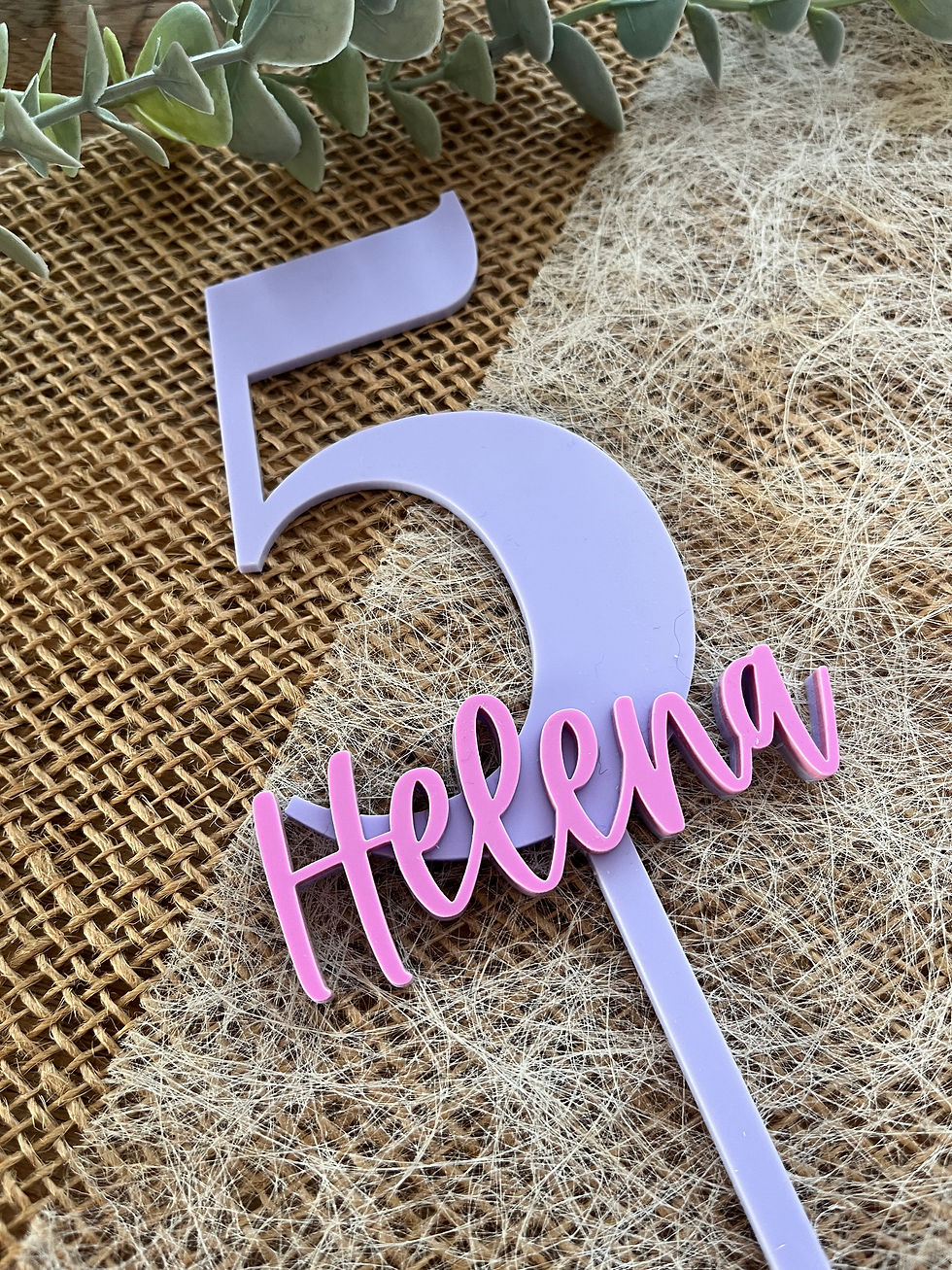 Miniaturbild: Cake Topper  Zahl und Name aus Acryl