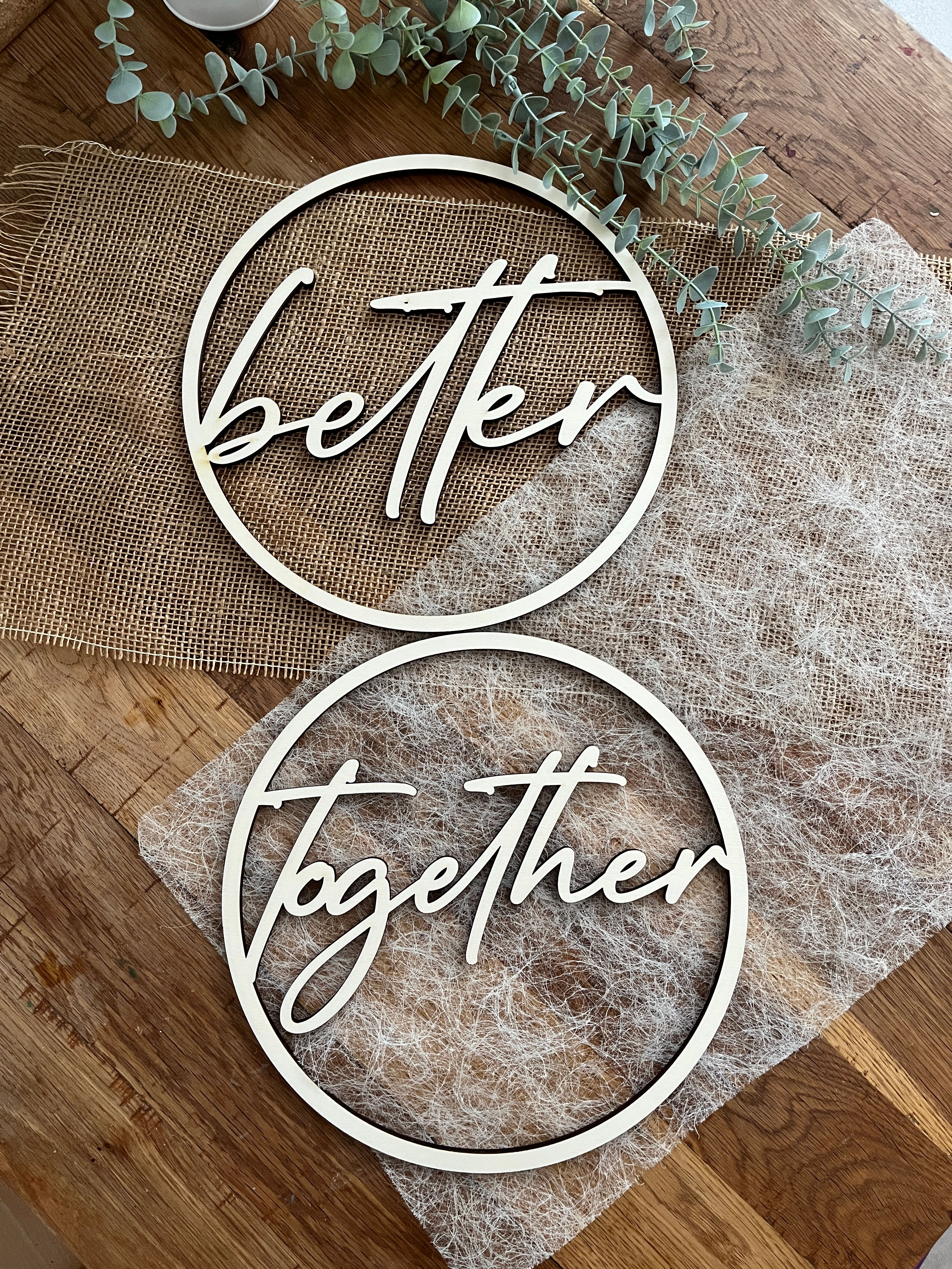 Stuhlschilder Hochzeit "better together"