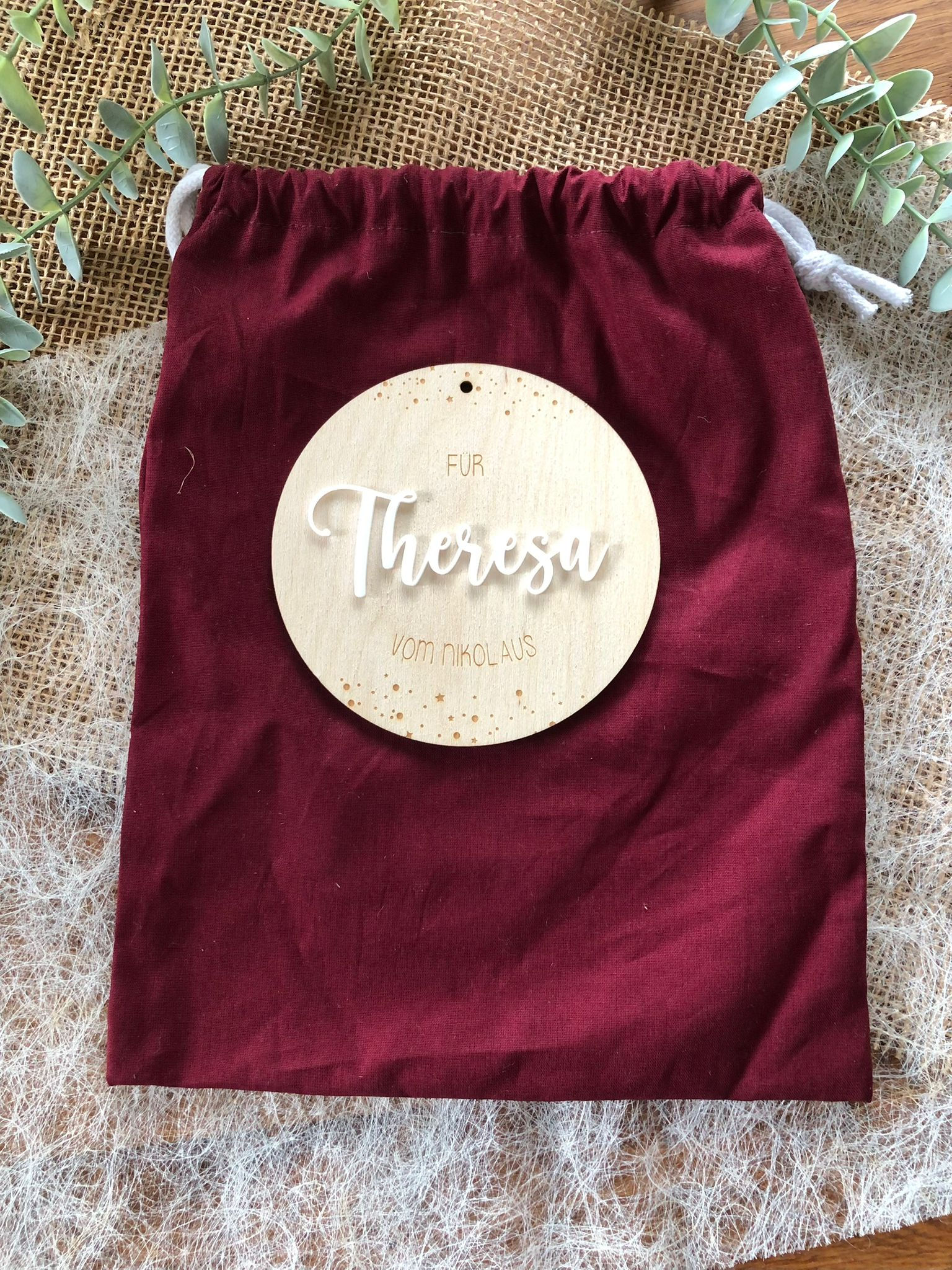 Nikolosackerl | Baumwolle „bordeauxrot“