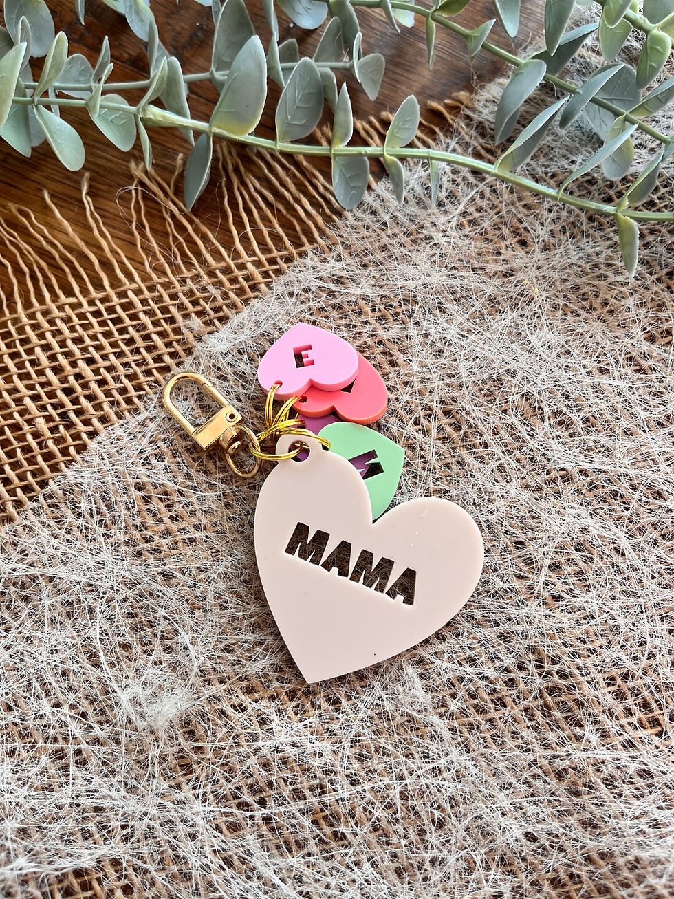 Miniaturbild: Schlüsselanhänger | Acrylherzen | Mama - Oma - Papa - Opa