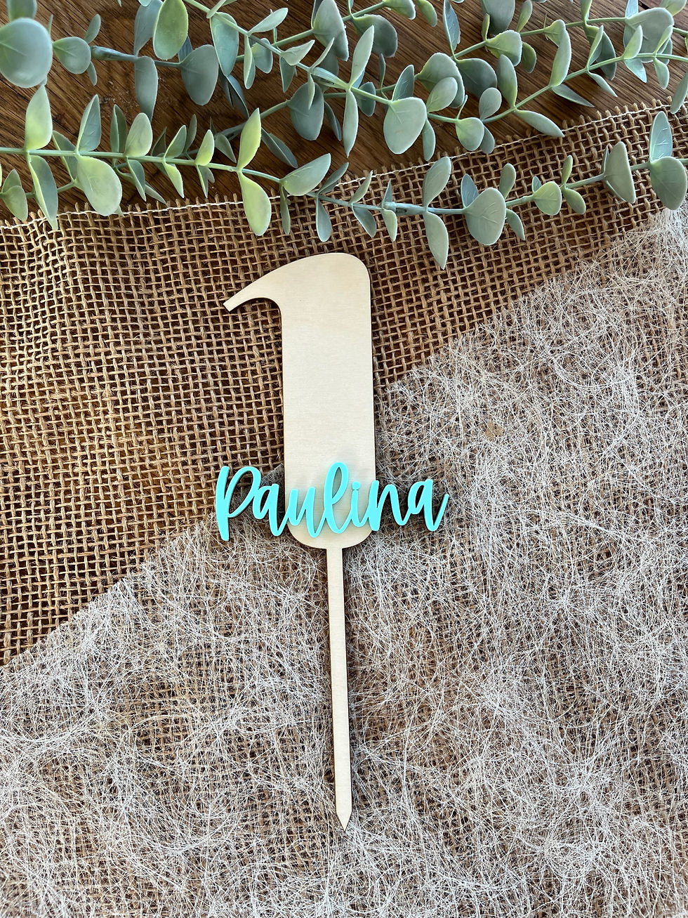 Miniaturbild: Cake Topper  Zahl und Name aus Acryl