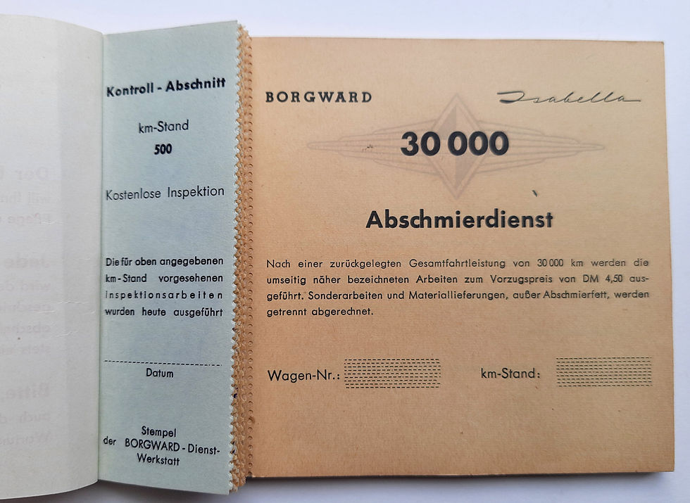 Miniaturbild: Borgward Isabella Coupe 1960 -  Unterlagen