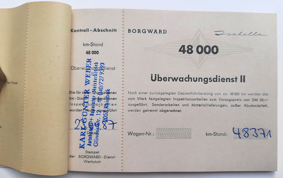 Miniaturbild: Borgward Isabella Coupe 1960 -  Unterlagen