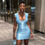 Thumbnail: MARTINA - Bodycon Metallic Mini Dress In Blue