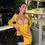 Thumbnail: ANJELINA - Yellow Satin Corset Dress with Crystals 