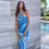 Thumbnail: HalterNeck Printed Dress In Blue
