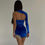 Thumbnail: MARIA - One Shoulder Velvet Mini Dress With Diamond Hem