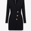 Thumbnail: JESSY -  Black Sheath Dress With Long Sleeves V-Neckline.