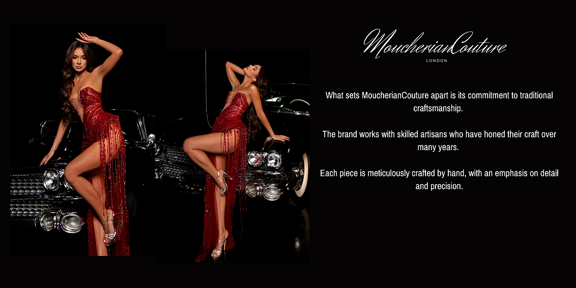 What sets MoucherianCouture apart is its commitment to traditional craftsmanship.   The brand works with skilled artisans who have honed their craft over many years.   Each piece is meticulously crafted by hand, with an emphasis on detail and precision.