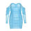 Thumbnail: CARMEN - Ruched Off Shoulder Rhinestone Strap Mini Dress In Blue
