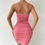 Thumbnail: FLORA - Pink  Embroidery Floral Bodycon Dress