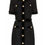 Thumbnail: LILIA - Black Knit Gold Button Dress