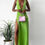 Thumbnail: VANINE - Green Plunging Neck Open Front Midi Dress
