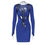 Thumbnail: LEANDRA - Long Sleeves Bra Design Cut Out Mini Dress In Blue