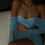 Thumbnail: CARMEN - Ruched Off Shoulder Rhinestone Strap Mini Dress In Blue