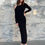 Thumbnail: ABY - Black Backless Asymmetrical CutOut Midi Dress