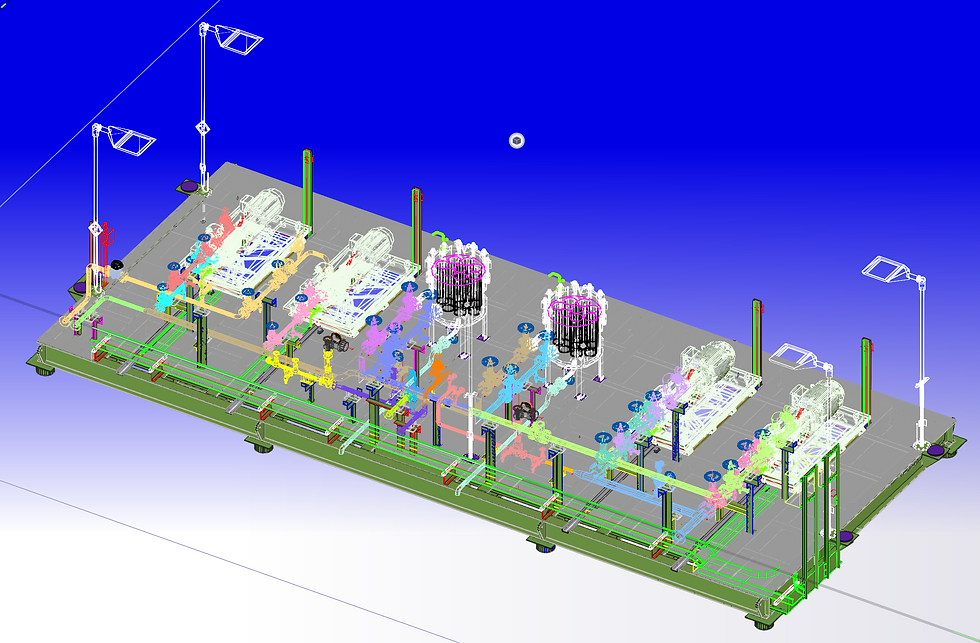 A rendering of our Gland Water Skid built at Rozen Steelworks in Acheson Alberta.