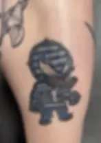 Old School Tattoo: Astronaut am Bein