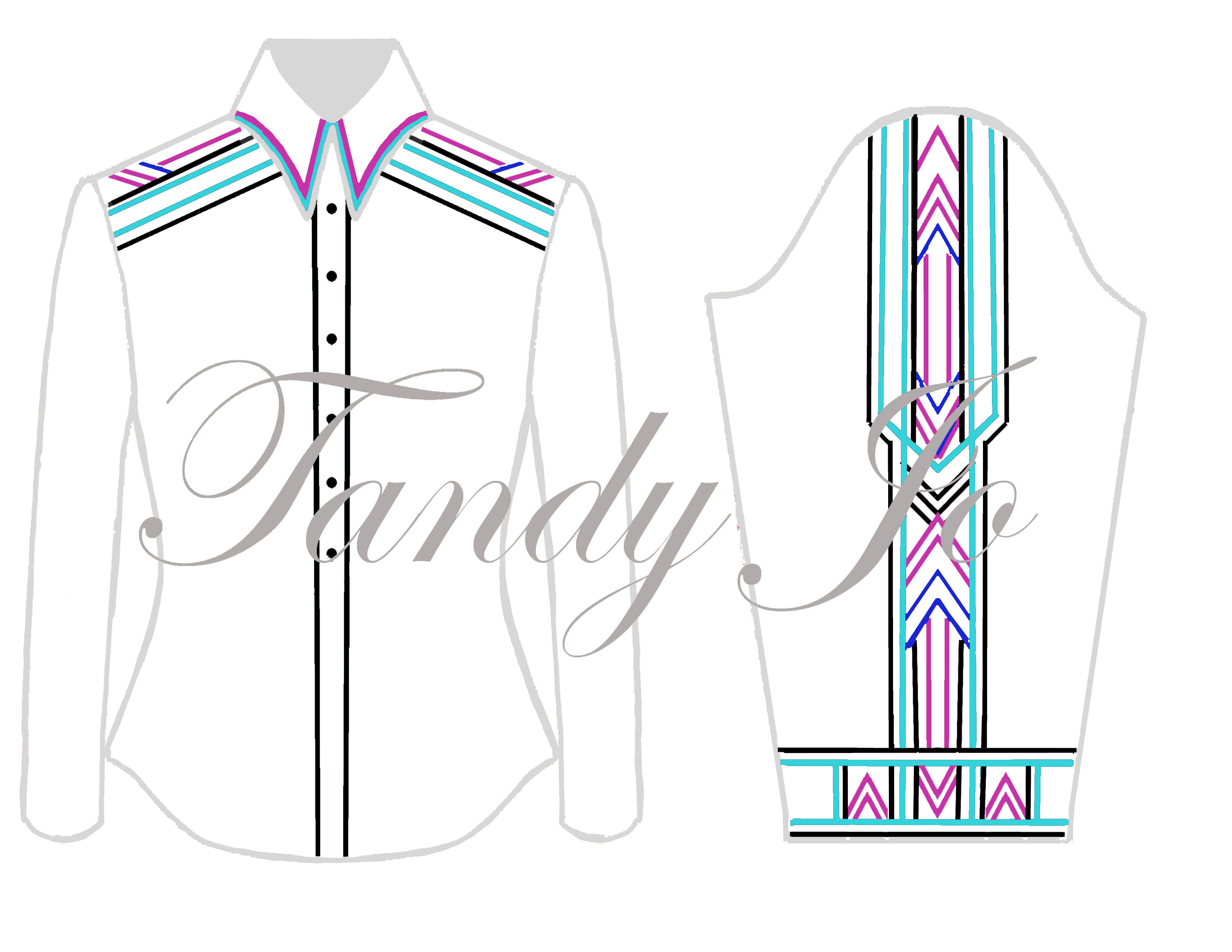 White Hot Pink Turquoise Black Royal Blue