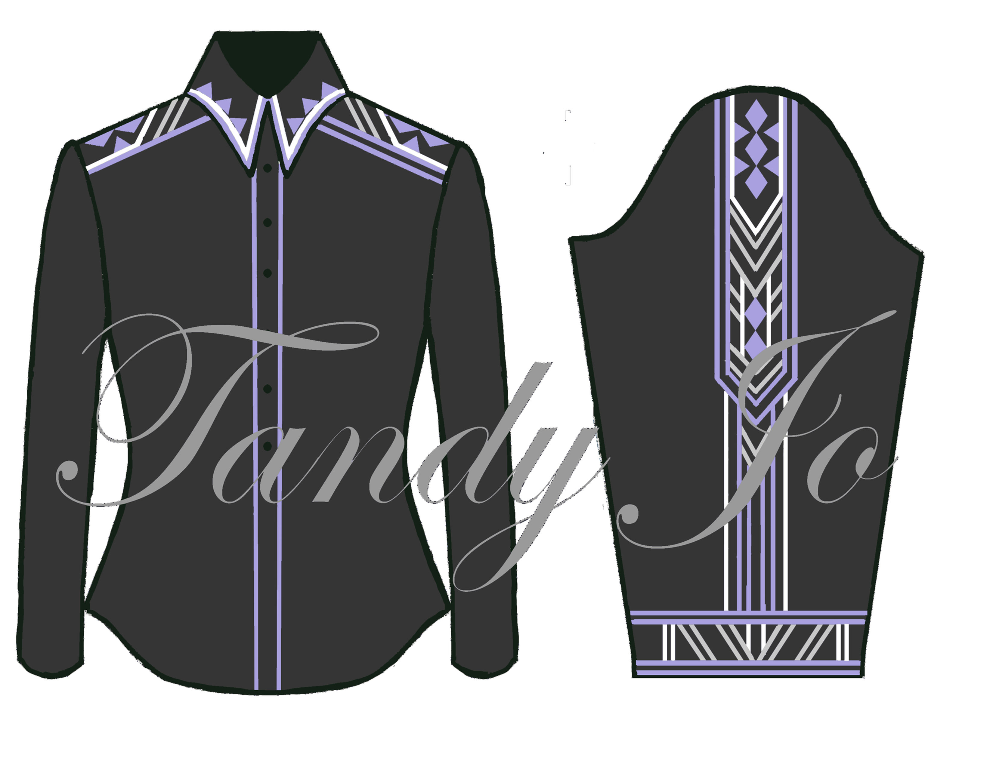 Charcoal Lavender Silver White