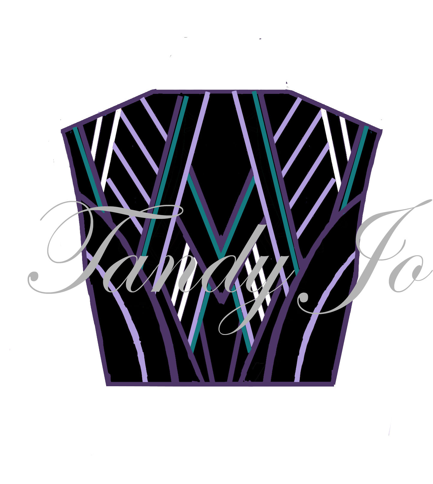Bolero Black Lavender White Teal