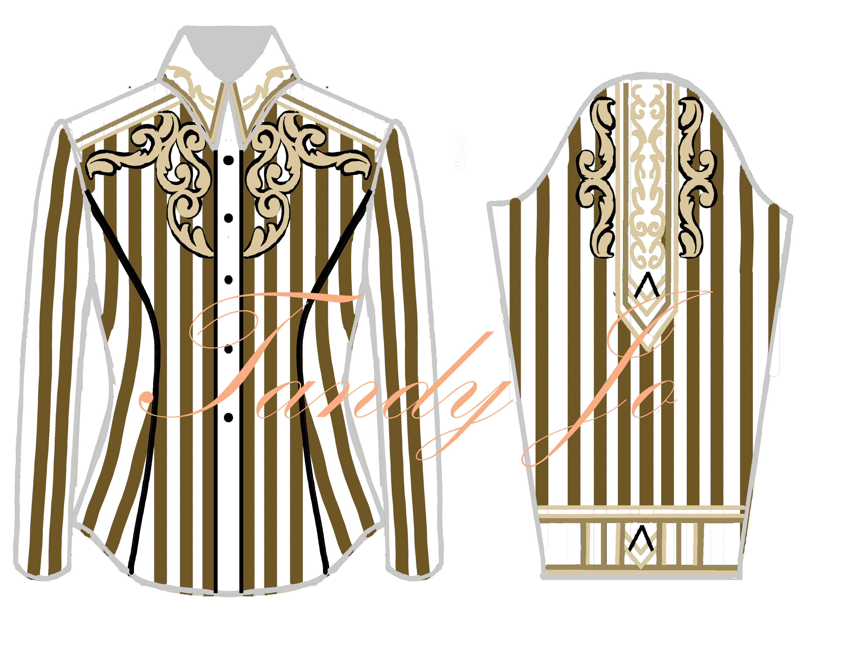 Copper White Stripe French Tan Buckskin Black