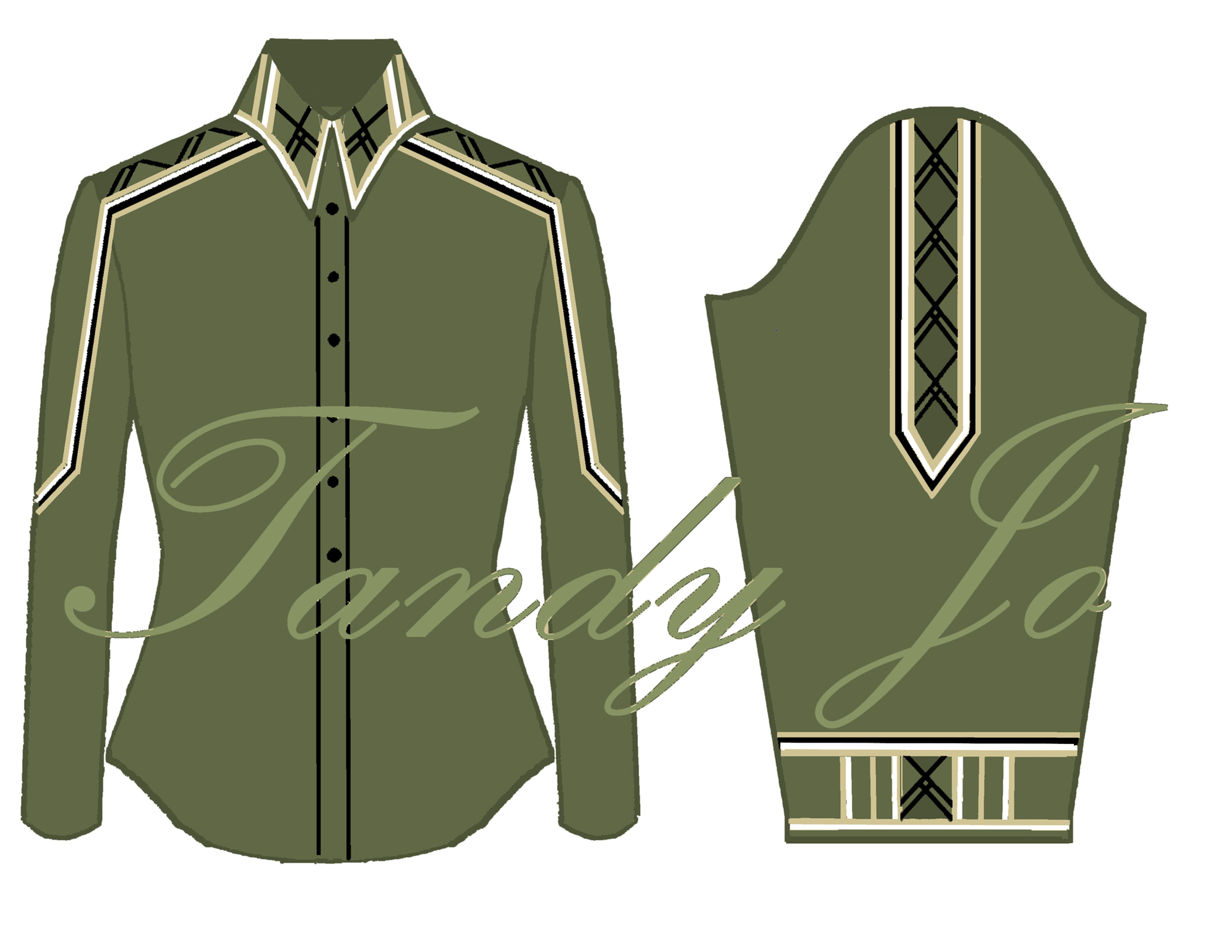 Olive Black Gold White