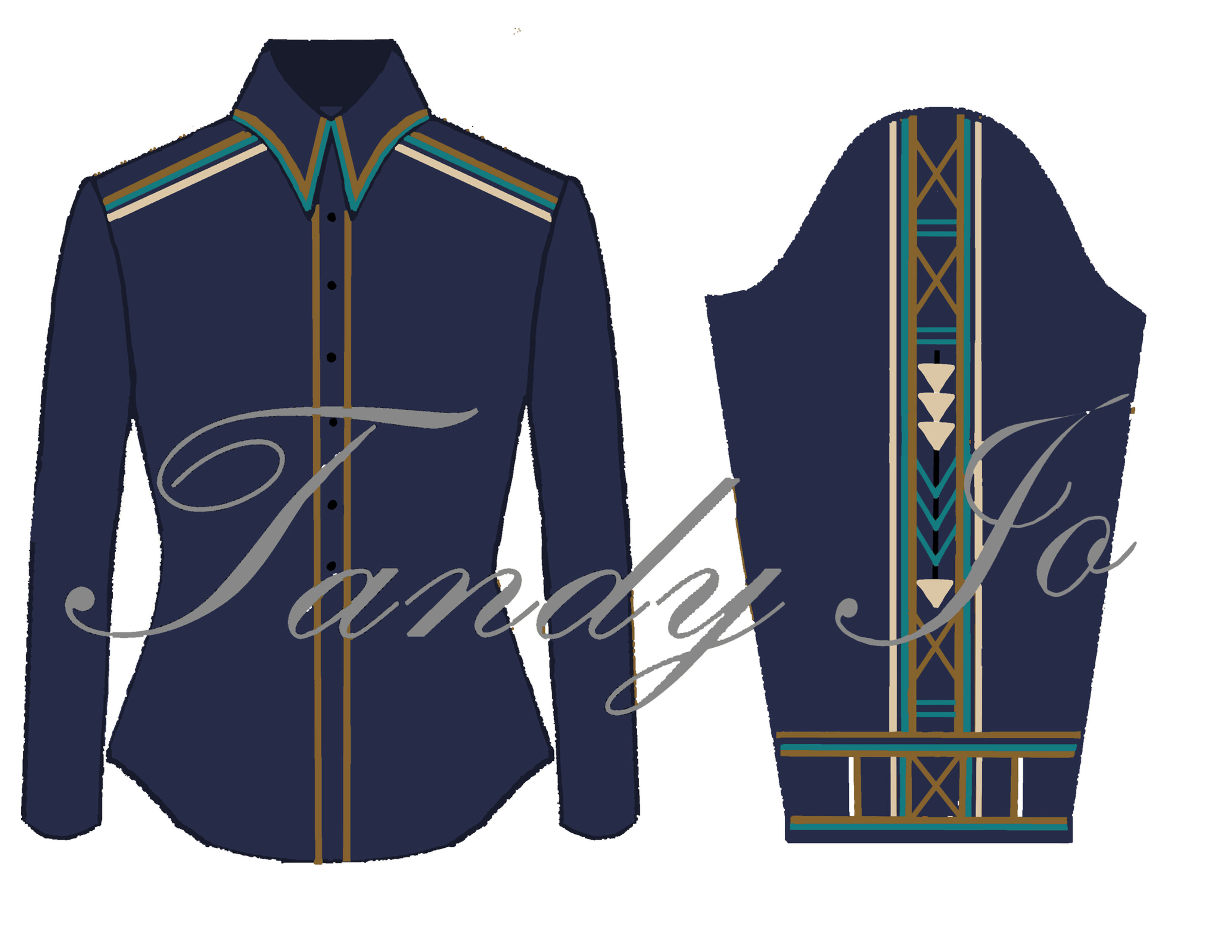 Navy Copper Teal French Tan Black