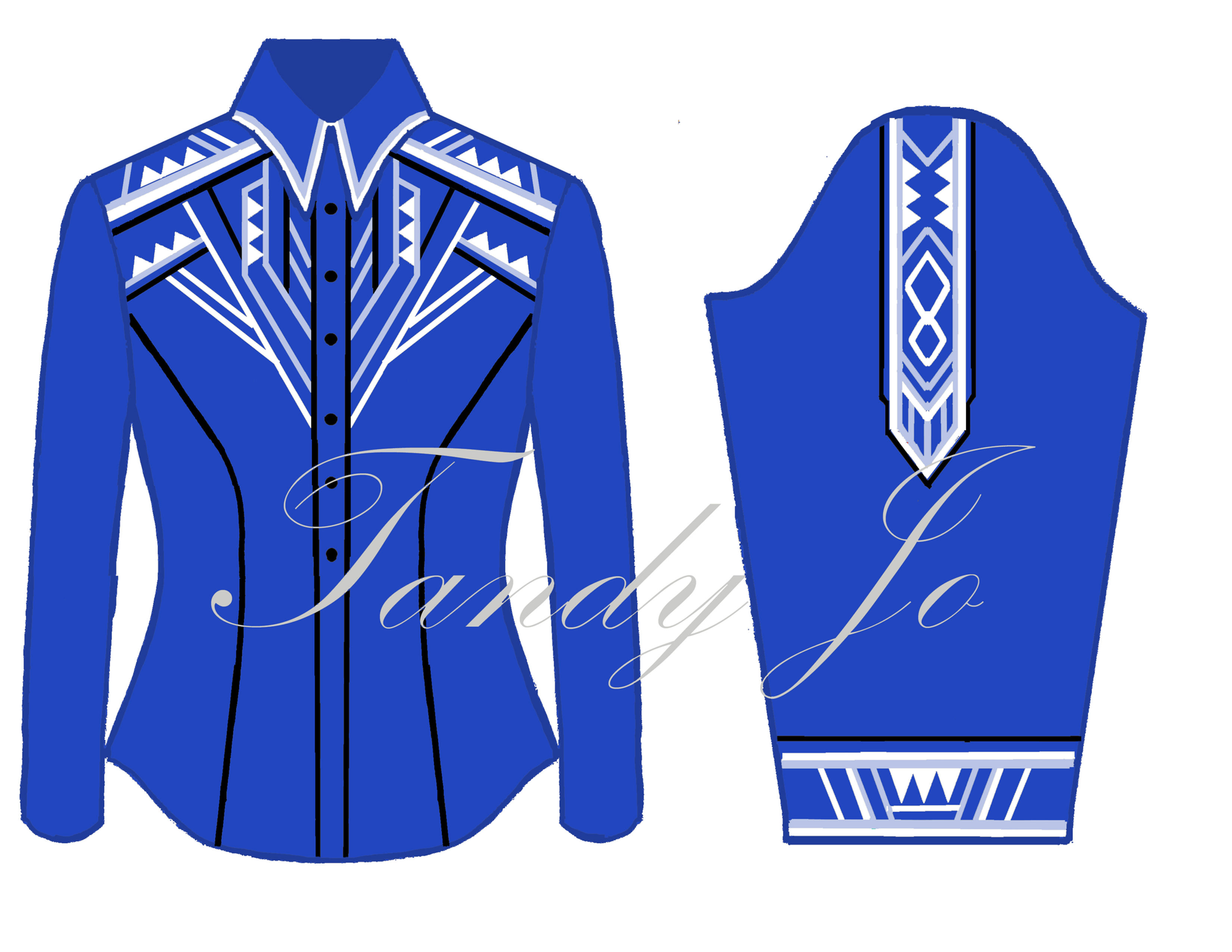 Royal Blue Black White Light Blue