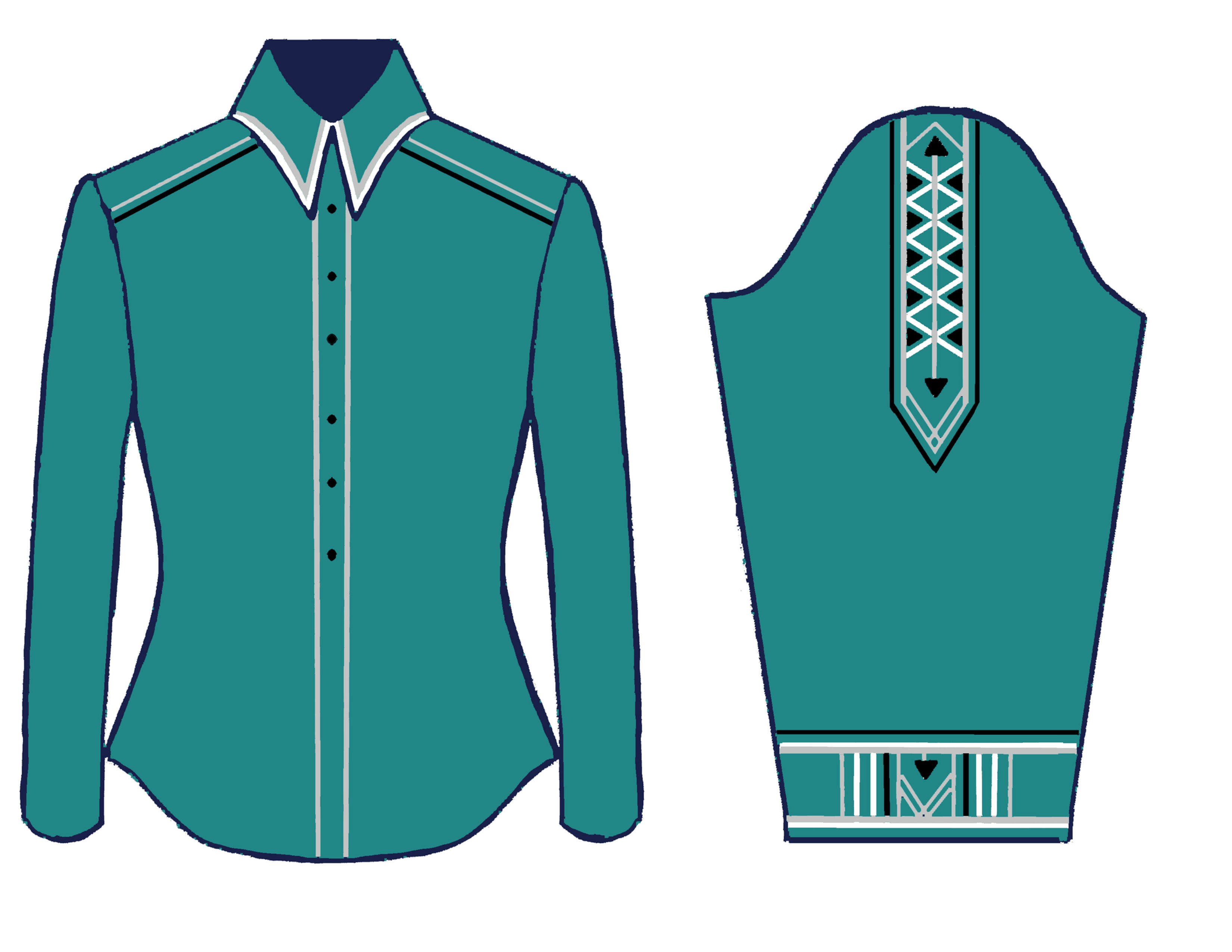 Teal Black Silver White