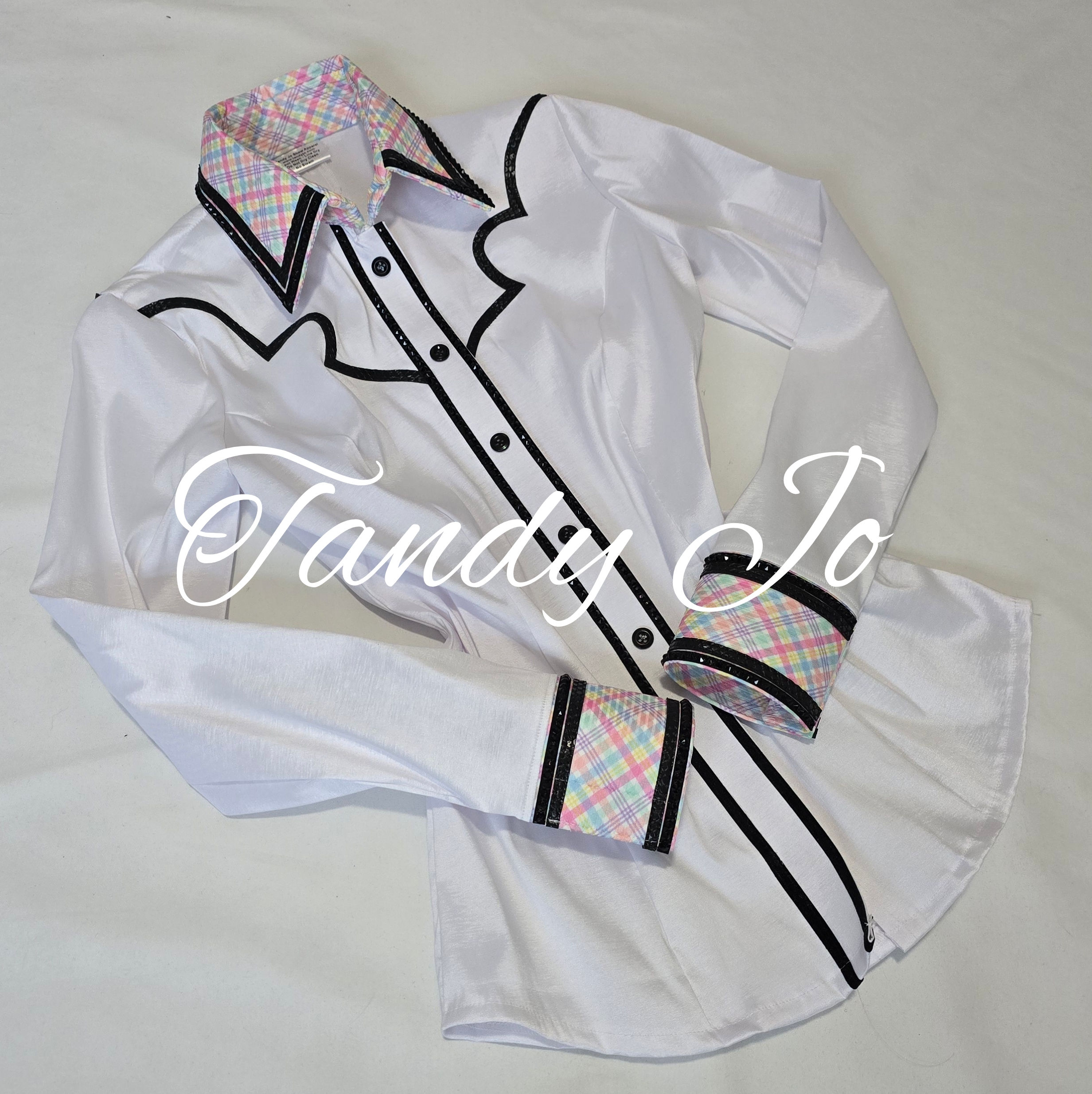 White Black Plaid Pastels Day Shirt *Special Pricing*