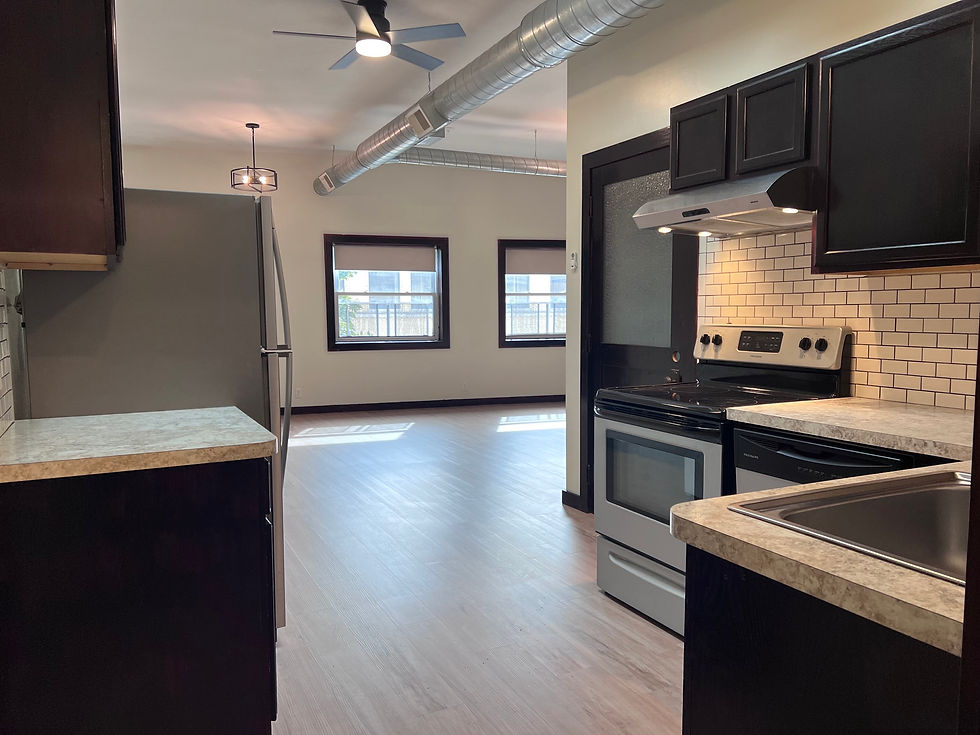Kitchen view into livingroom