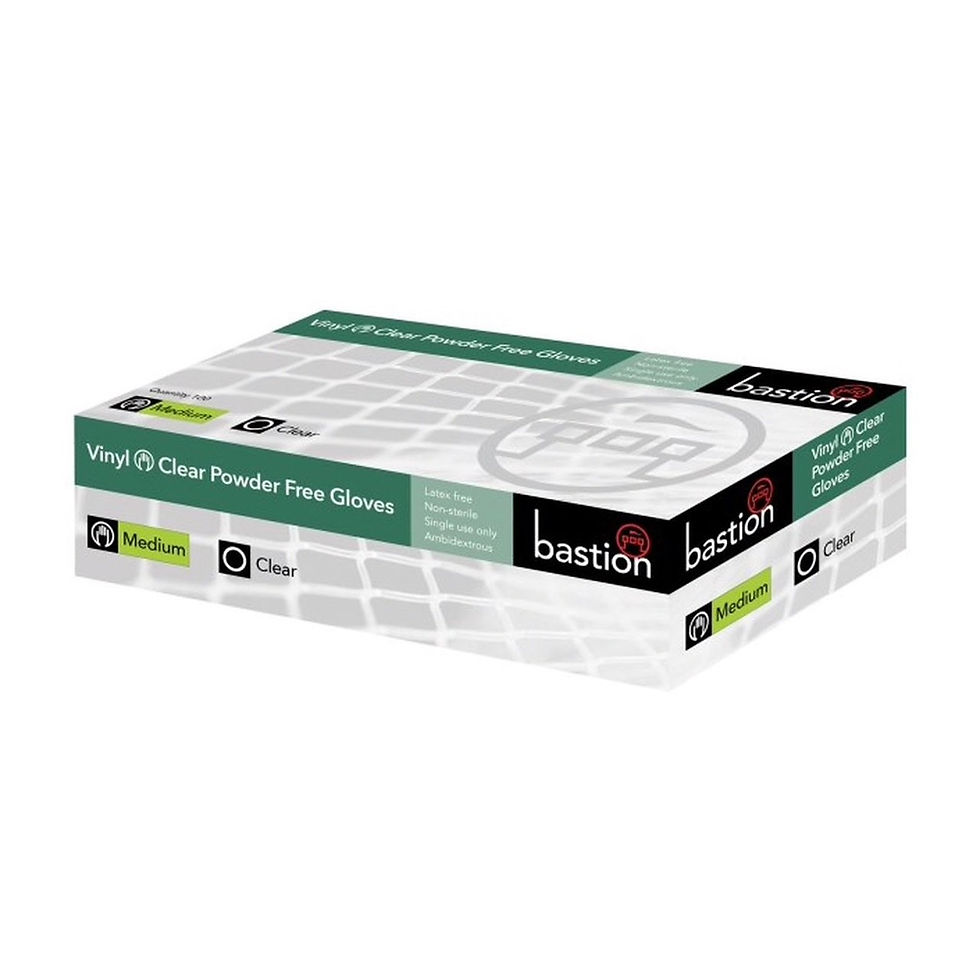 Thumbnail: 100 Pack Vinyl Powder Free Clear Gloves | Bastion